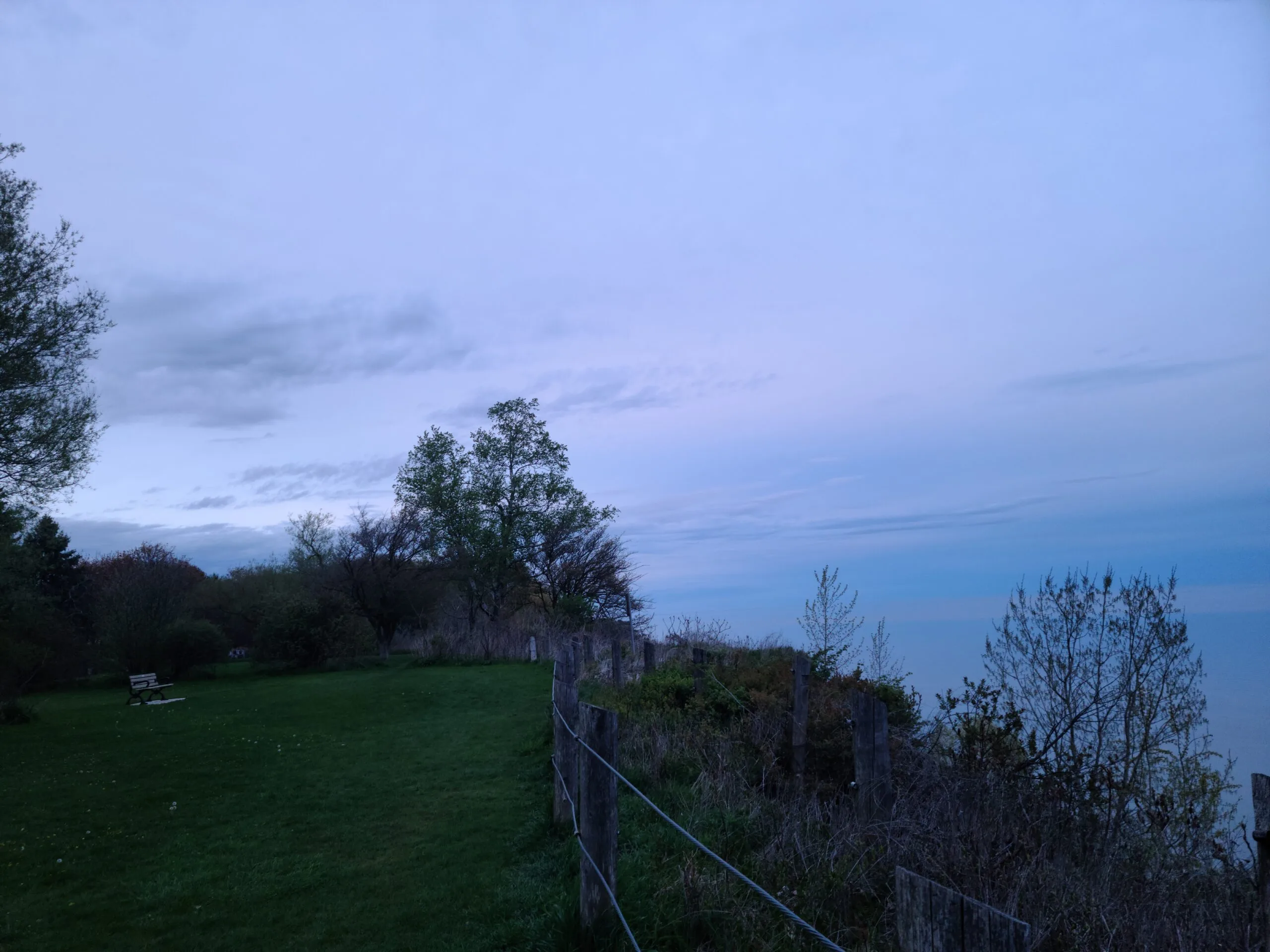 Bluffs and blue skies at Grey Abbey Park